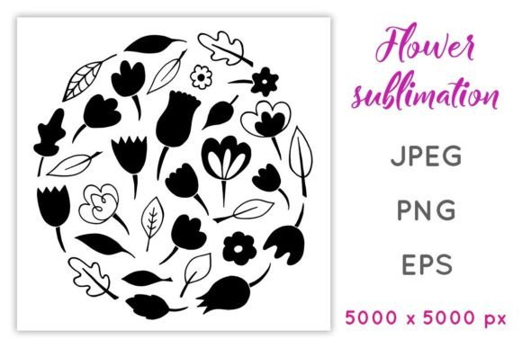 Cute Flower Doodle Sublimation for Creative Projects