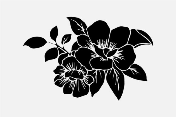 Flower Vector Illustration: Sakura Blossom Branch Line Art