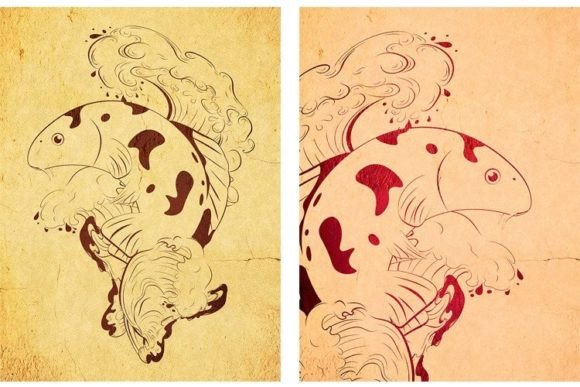 Koi Fish Grunge Design for Modern Creatives