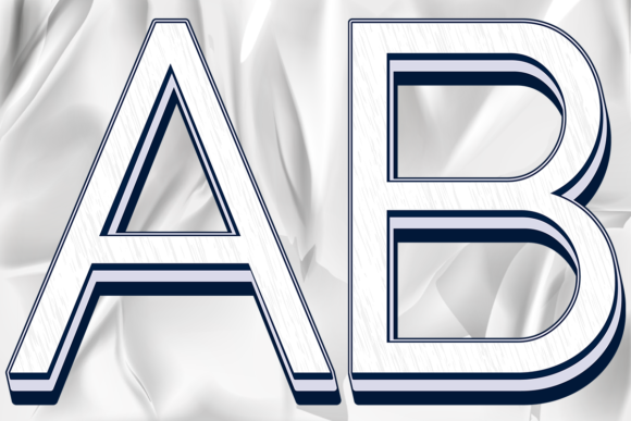Letters Number White Double Layer Effect