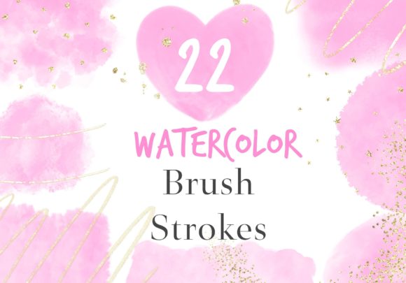 Pink Watercolor Brush Strokes Clipart