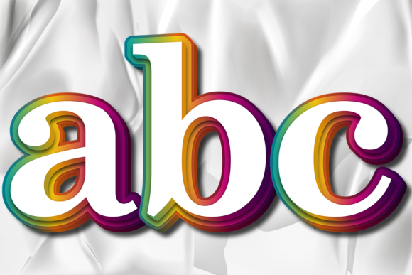 Rainbow Color Alphabet Letter Numbers for Design
