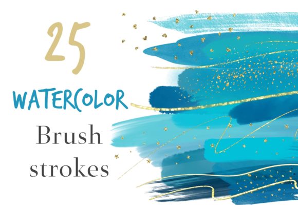 Sea Watercolor Brush Strokes Clipart