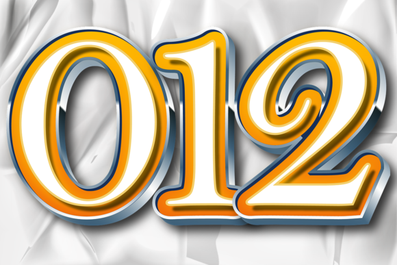 Silver and Yellow Vector Number Design