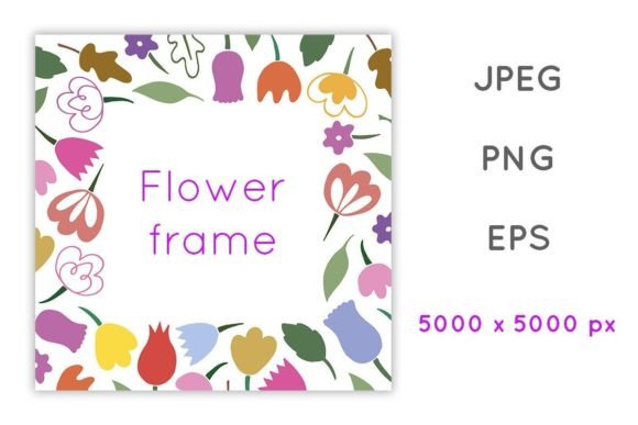 Simple Square Flower Doodle Frame: The Ultimate Digital Asset for Creative Projects