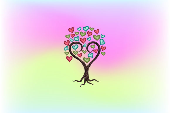 Valentine Tree Vector, Heart and Love
