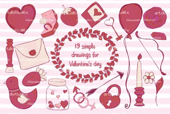 Valentines Day, Set Illustration