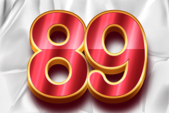 Vector Numbers Golden Line Color Red