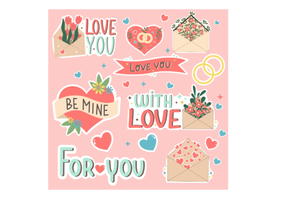 Vector Valentine’s Day Sticker Set
