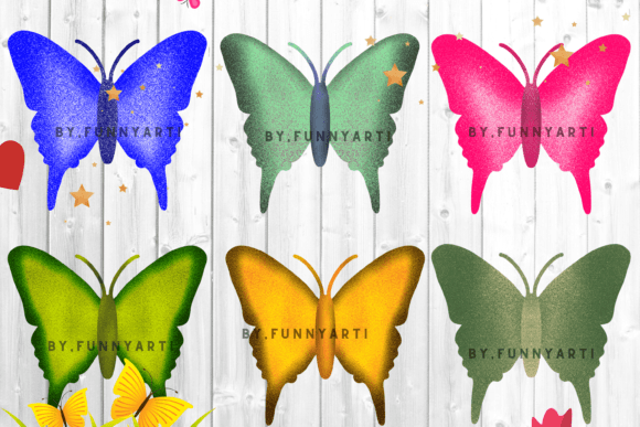 Watercolor Golden Glitter Butterfly for Creative Projects