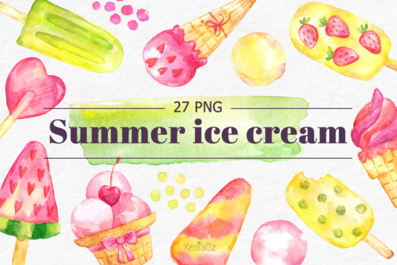 Watercolor Ice Cream: A Creative Design Collection